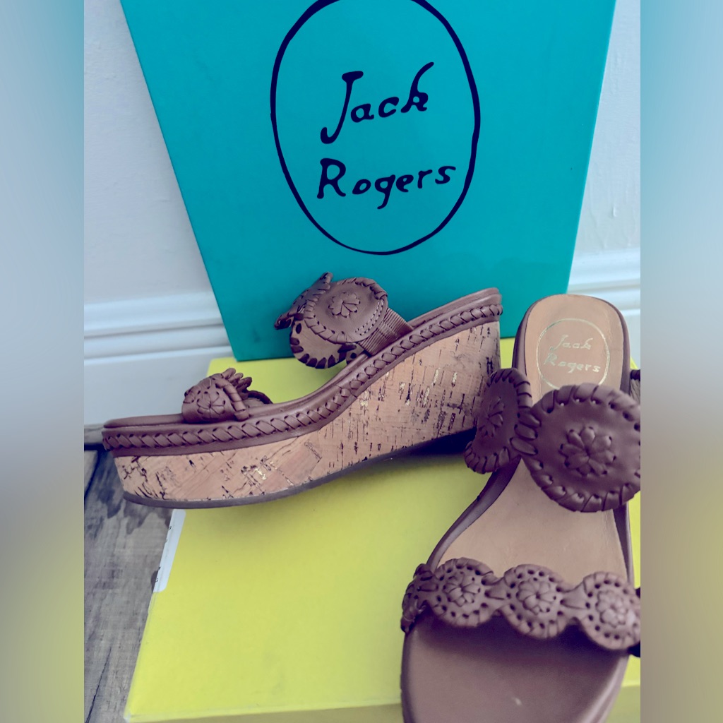 New Jack Rogers Leigh Leather Wedges